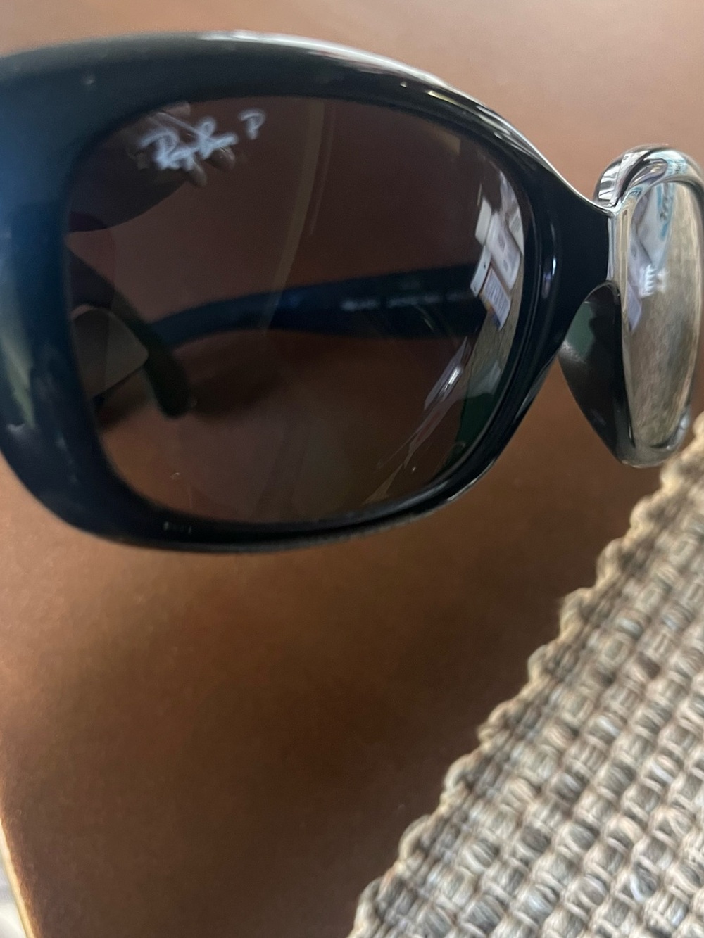 Ray-Ban Women’s Black Gloss Oversized Polarized Sunglasses - Picture 9 of 9